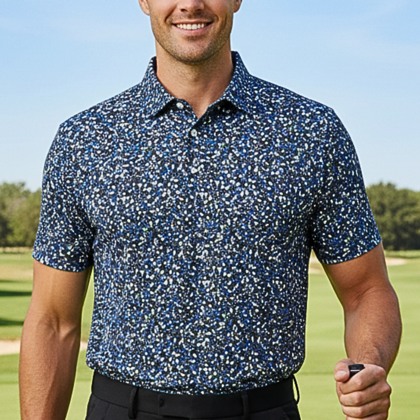 Men's Abstract Confetti UV Protection Golf Polo