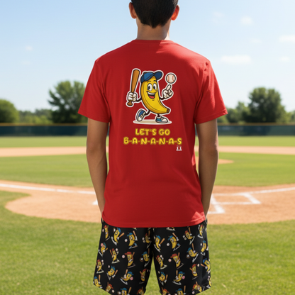 Adult Unisex Baseball Goes Bananas T-Shirt: Funny Graphic Tee