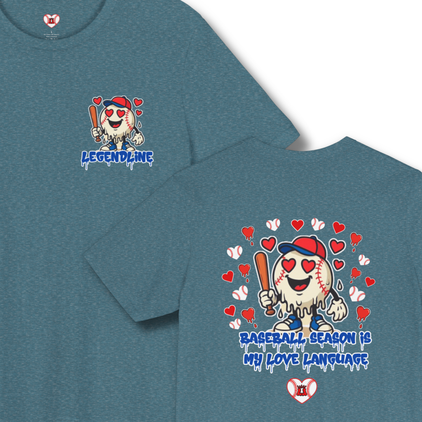 Adult Unisex Baseball Valentine's Sports T-Shirt, Baseball Season is My Love Language