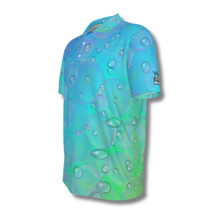 Men's UV Protection Polo Shirt, Gradient Raindrop Design