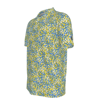 Men's Yellow and Blue UV Protection Polo Shirt