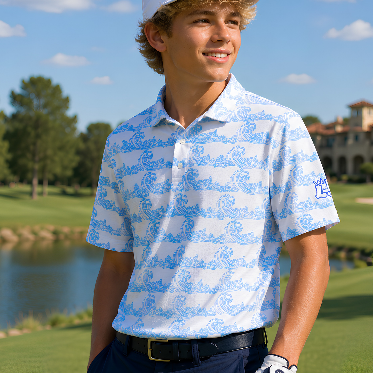 Ride the Wave Youth/Teen UV Protection Golf Polo Shirt