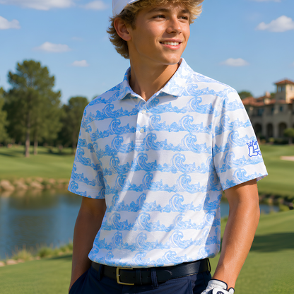 Ride the Wave Youth/Teen UV Protection Golf Polo Shirt