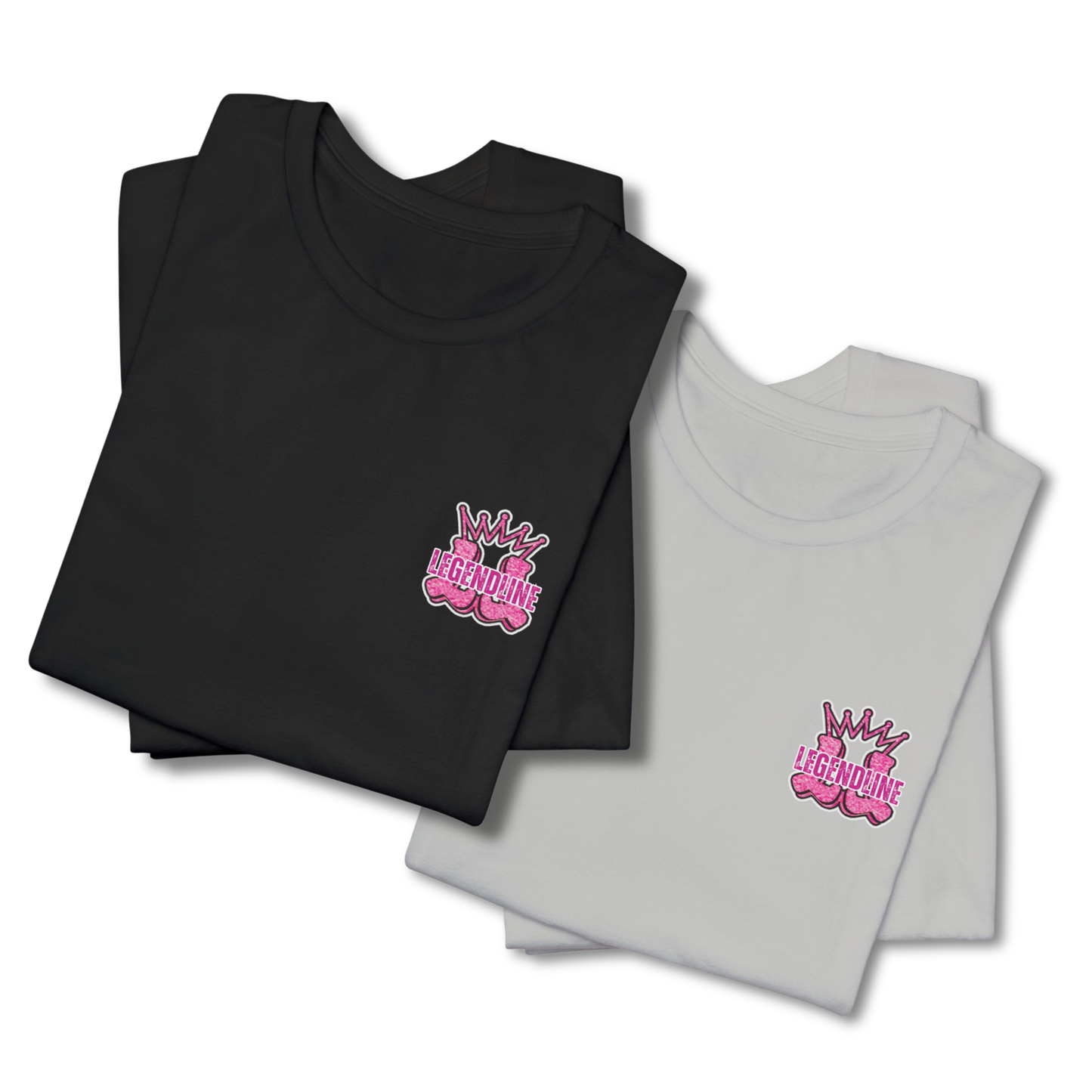 Adult Pink Glitter Bows Cheer Tee, Graphic Coquette Pattern T-Shirt