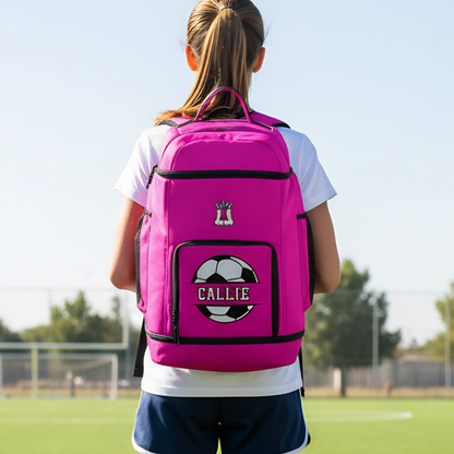 Personalized Soccer Sports Bag, Bright Pink