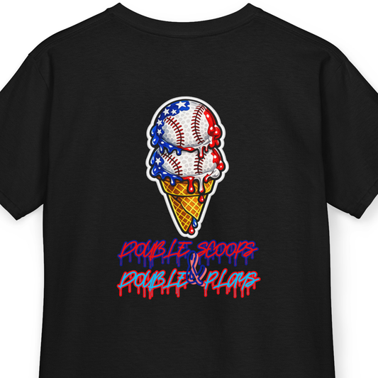 Kids Baseball T-Shirt, Double Scoops and Double Plays