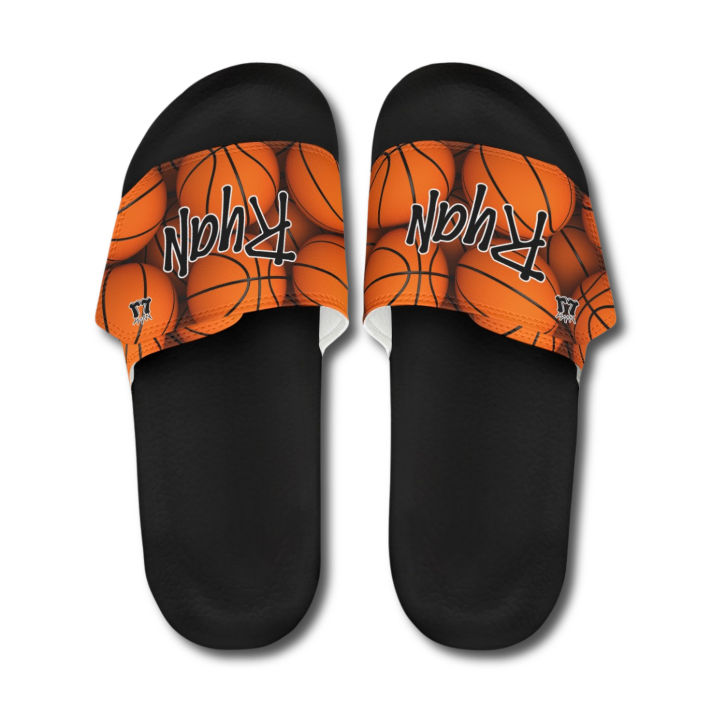 Men's Personalized Name Basketball Slides