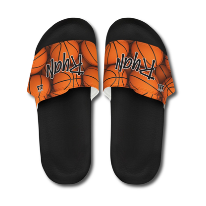 Men's Personalized Name Basketball Slides