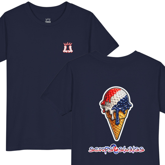 Youth Patriotic Ice Cream Golf Drip T-Shirt