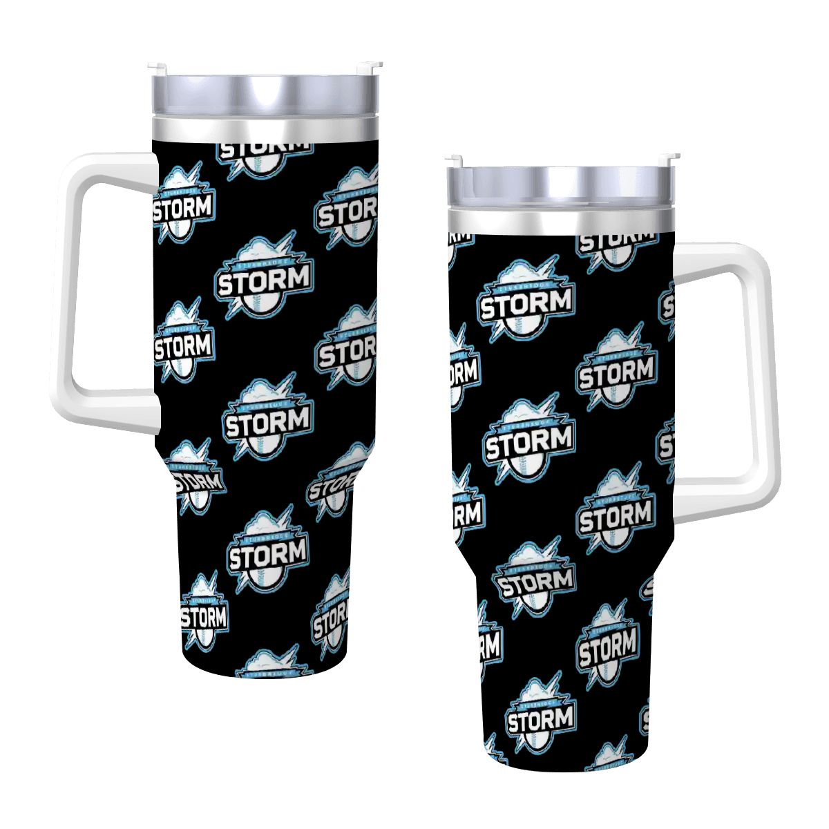 Storm Travel Coffee Mug with Handle and Straw (Black, 40oz)