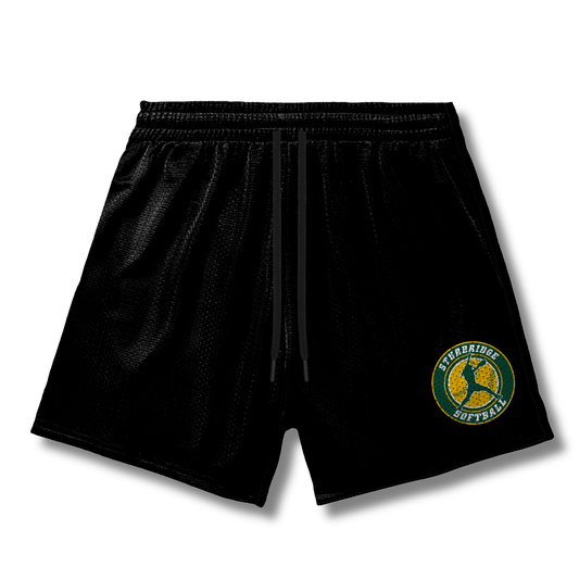 Adult Sturbridge Softball Mesh Shorts - Black (with inner liner)