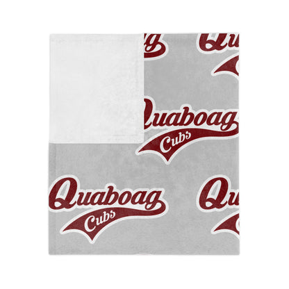 Quaboag Baseball Minky Plush Blanket - Gray