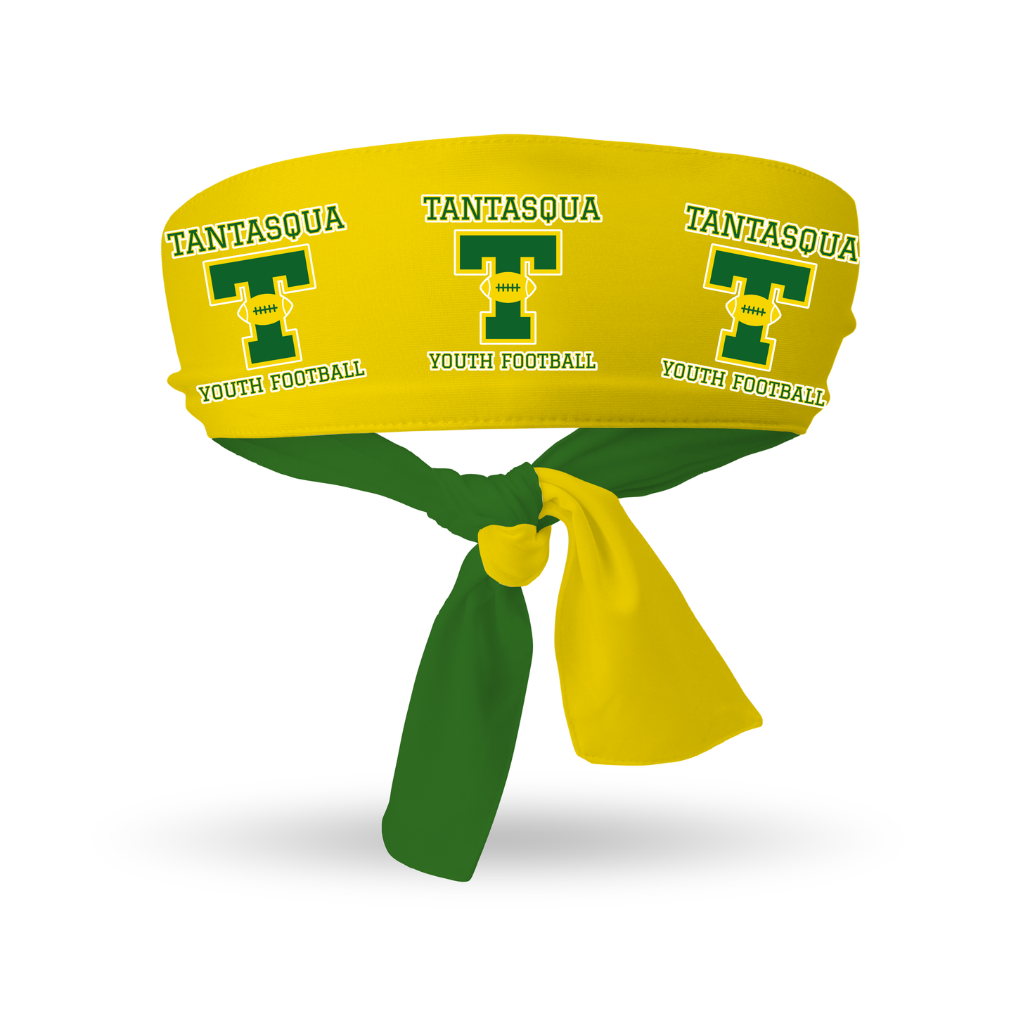 Tantasqua Youth Football Sports Tie Headband - Yellow/Green Edition
