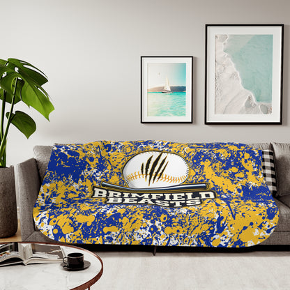 Brimfield Beasts Little League Sherpa Blanket - Paint Splatter