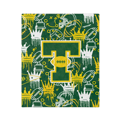Tantasqua Youth Football Minky Plush Blanket - Dripping Crowns