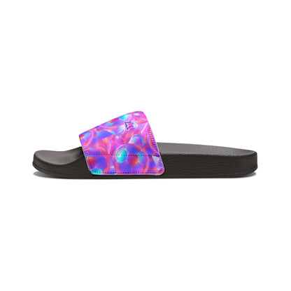 Youth Soccer Sports Sandals, Iridescent Soccer Ball Design