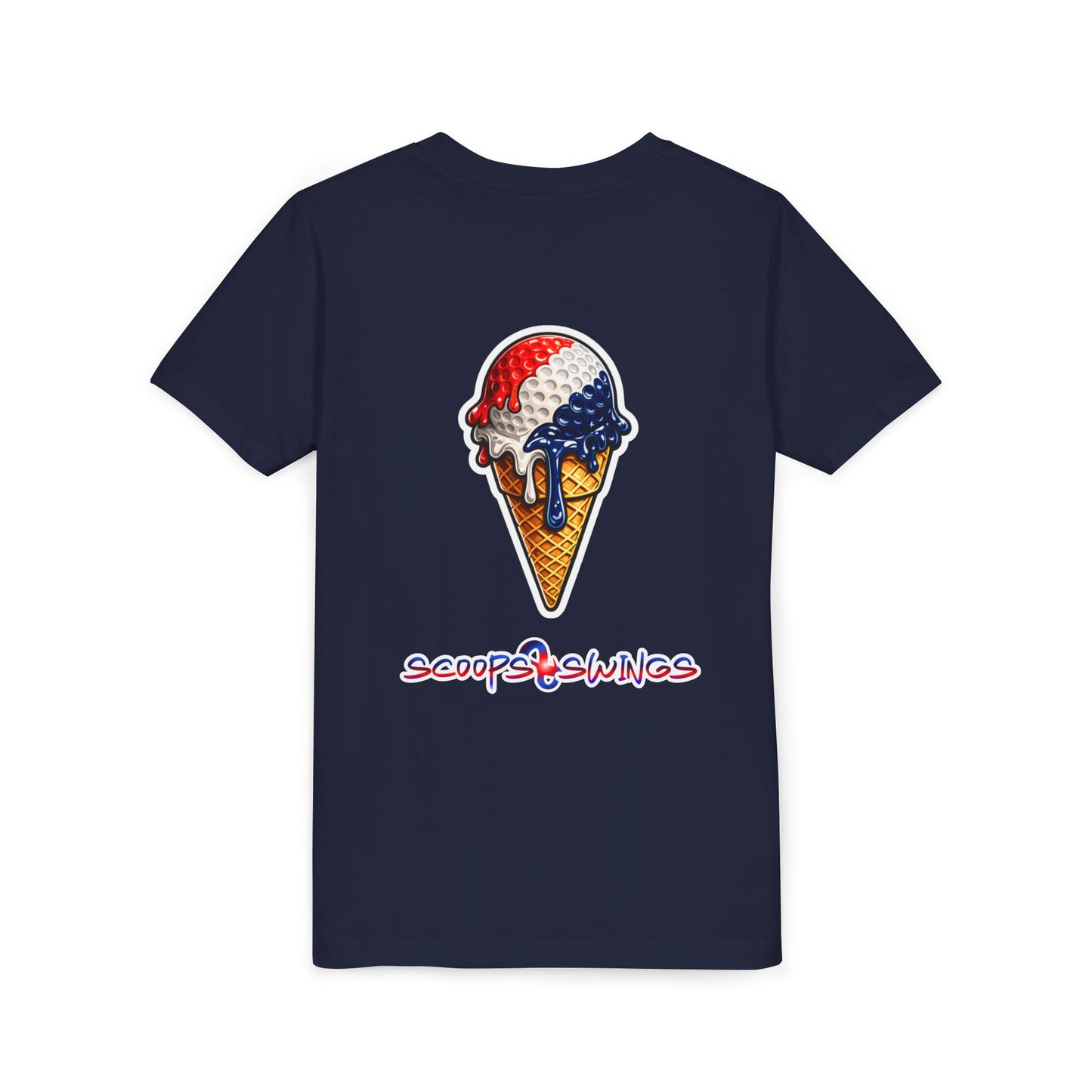 Youth Patriotic Ice Cream Golf Drip T-Shirt