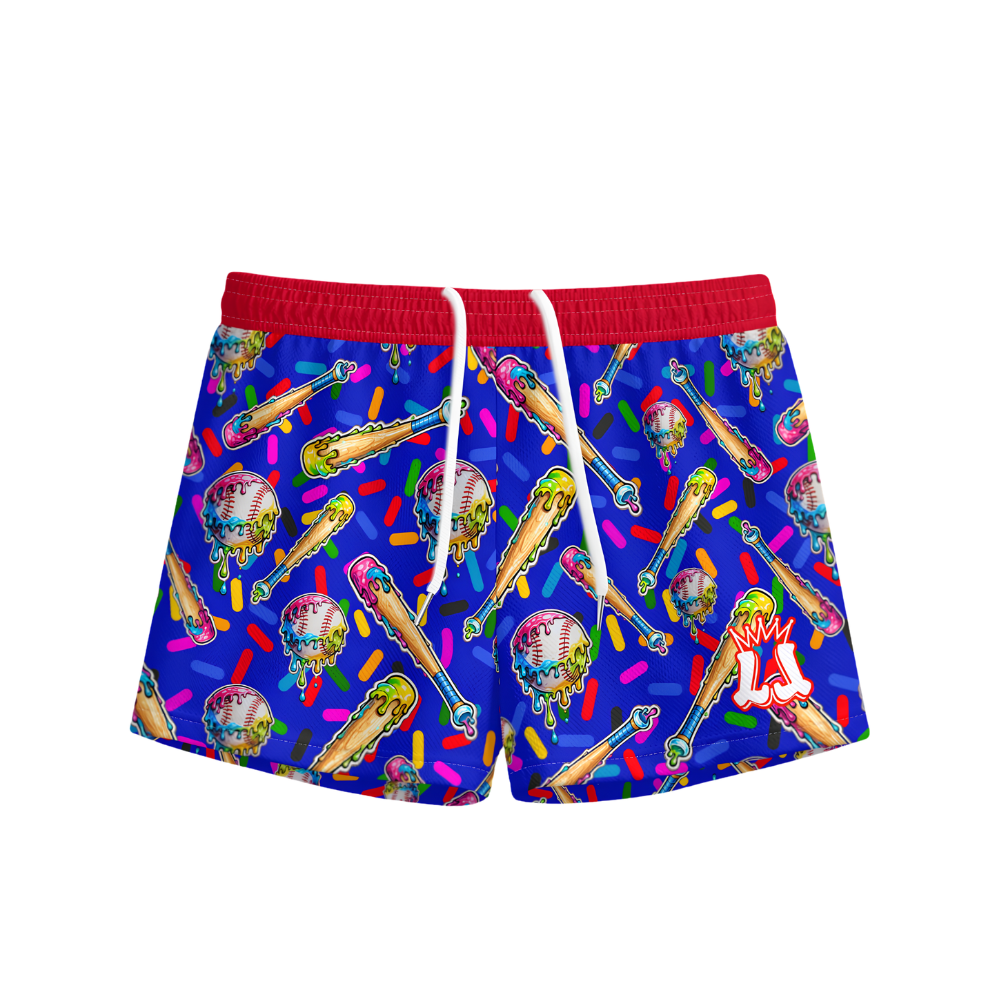 Youth Baseball Mesh Shorts, Ice Cream Drip Blue Edition