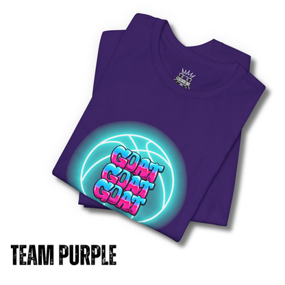 Adult Basketball T-Shirt, Neon Graffiti Goat Design