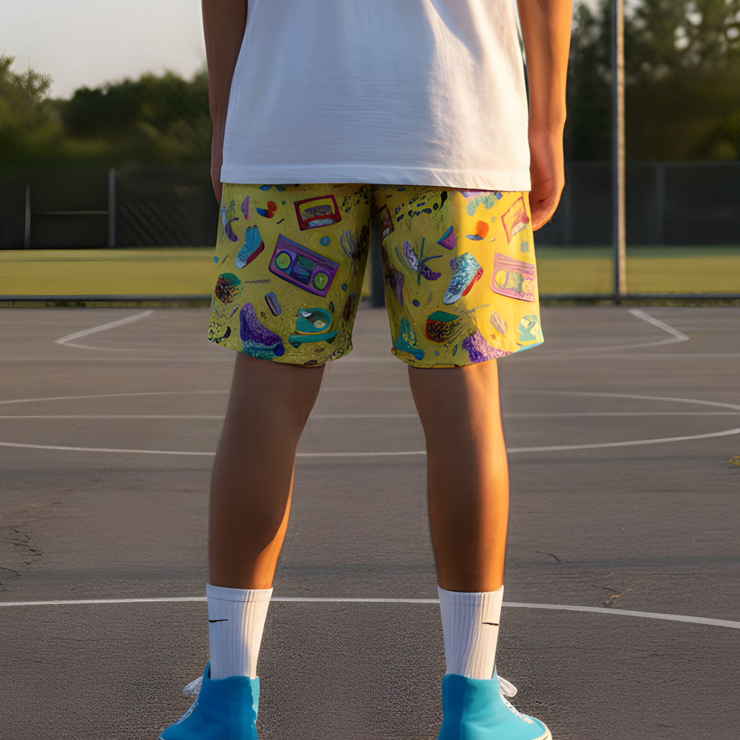 Retro 80's Unisex Mesh Shorts