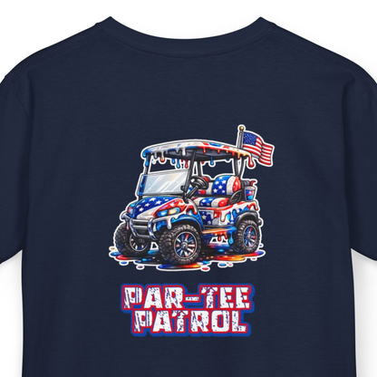 Kids Tee — "Par-Tee Patrol" Patriotic Golf Cart Graphic