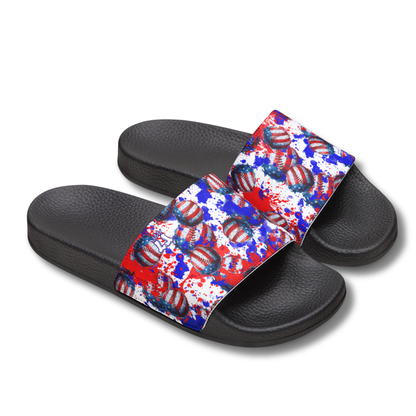 Youth Patriotic Removable-Strap Slides for Baseball Player, USA Baseball Slides