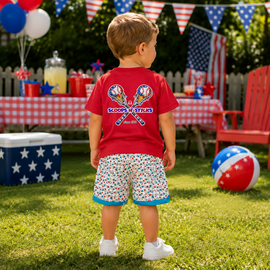 Toddler Sports Shorts, Patriotic Kids Mesh Shorts