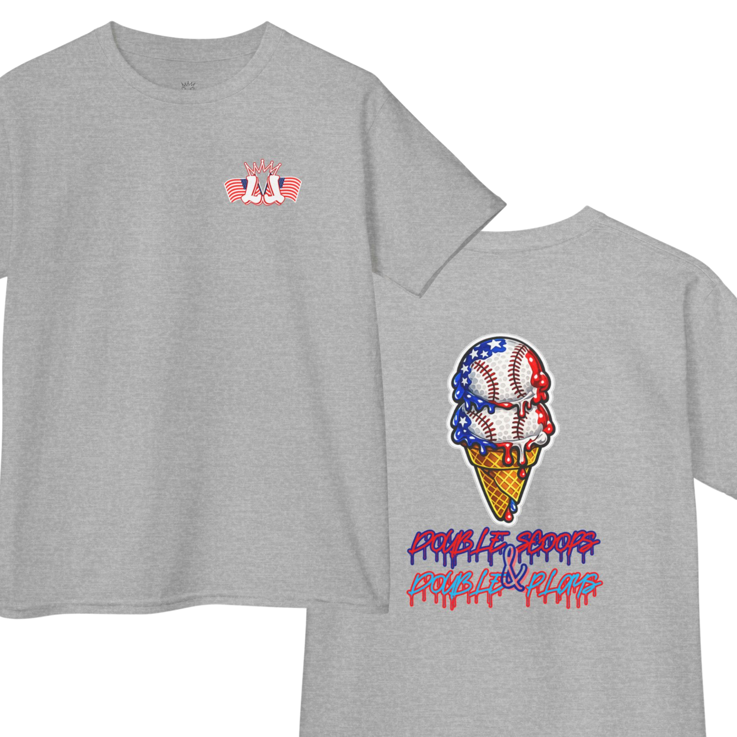 Kids Baseball T-Shirt, Double Scoops and Double Plays
