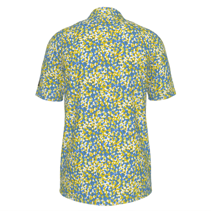 Men's Yellow and Blue UV Protection Polo Shirt