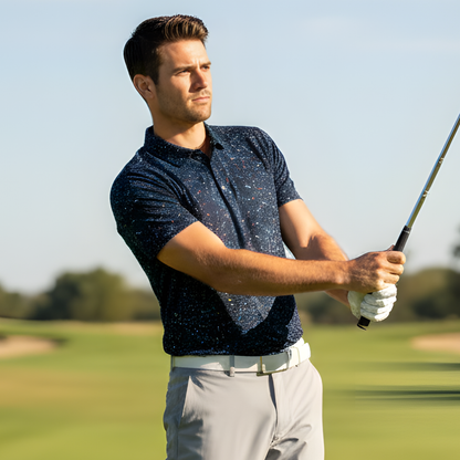 Starry Night, All-Over Print Men's UV Protection POLO Shirt