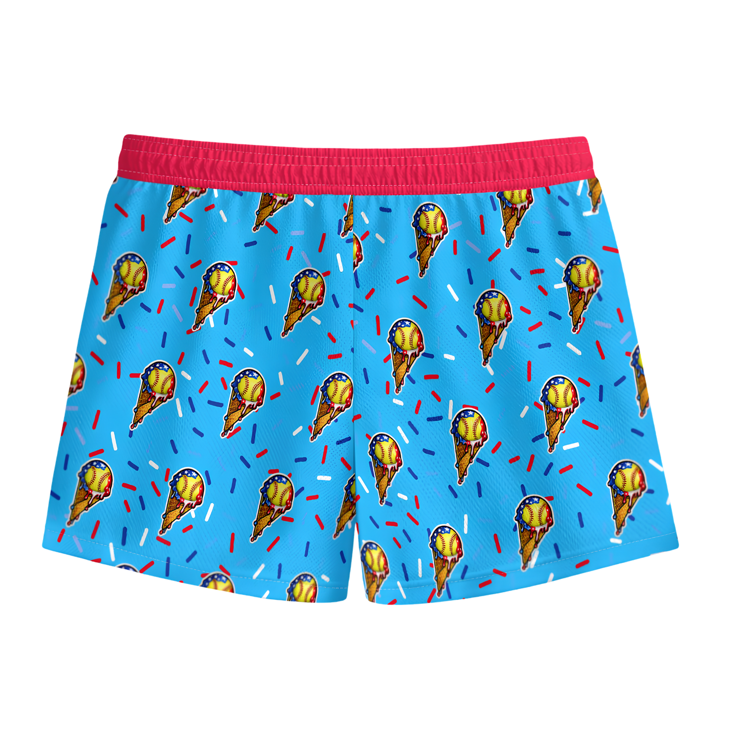 Youth Softball Ice Cream Drip Mesh Shorts
