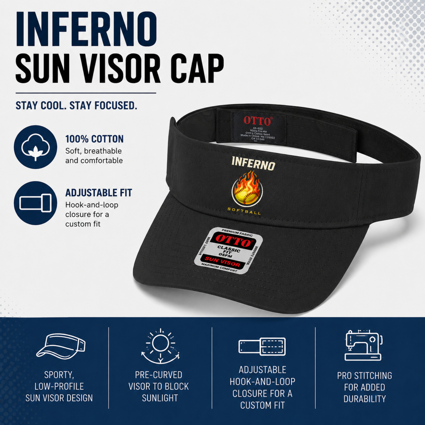 Brimfield Inferno Sun Visor Cap