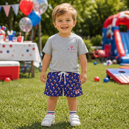 Toddler Golf T-Shirt - "Par-Tee Like It's 1776" 4th of July Fireworks Ice Cream Patriotic Shirt