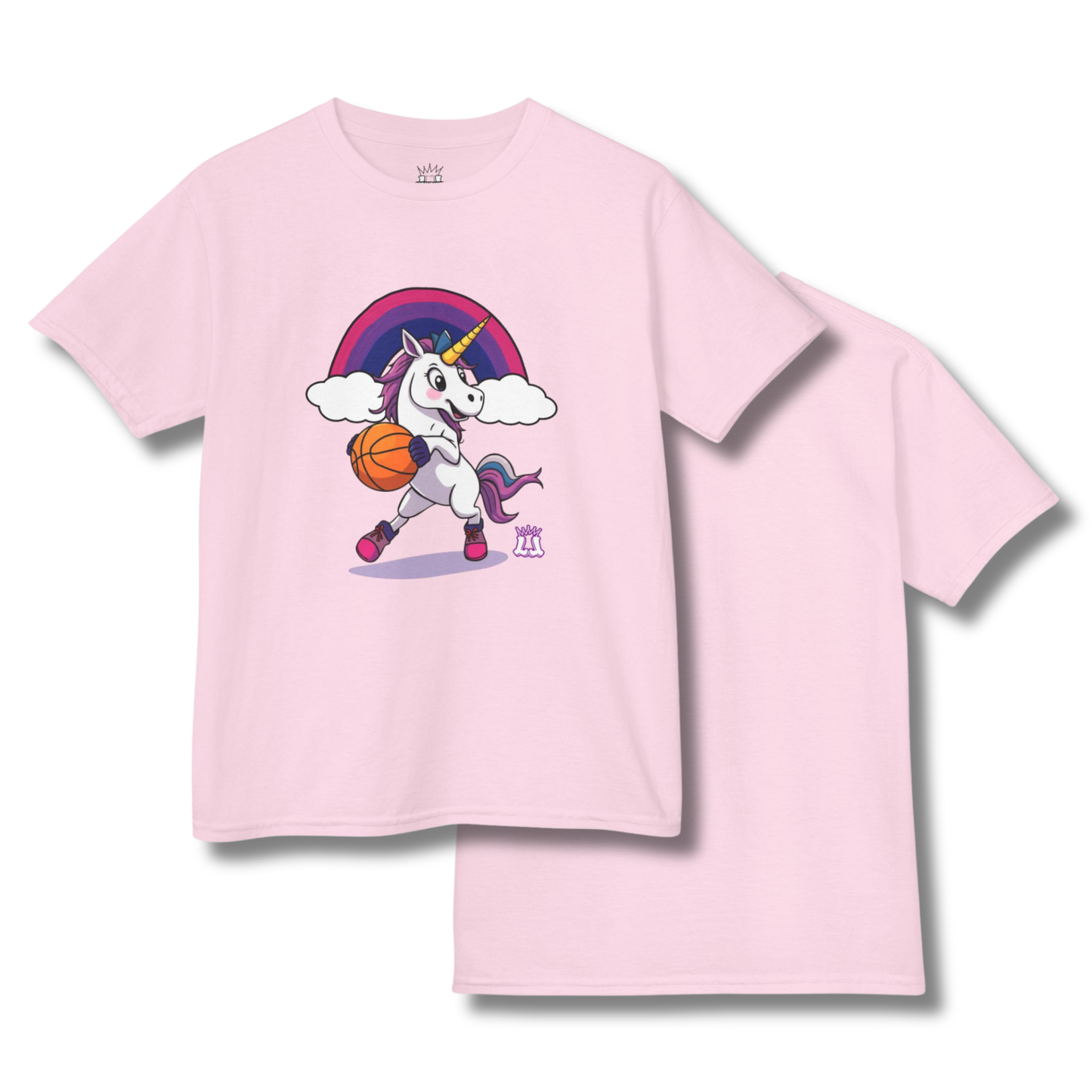 Unicorns and Rainbows Basketball Kids Tee
