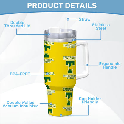 TYFC Travel Coffee Mug with Handle and Straw (40oz) Yellow