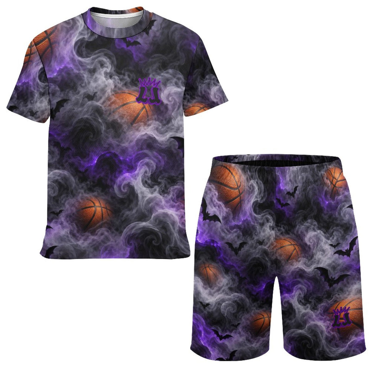 Youth Halloween Outfit, Kids Two Piece Basketball Mesh Set