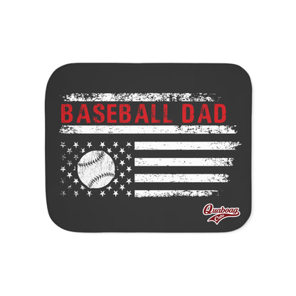 Quaboag Baseball Dad Flag Sherpa Blanket