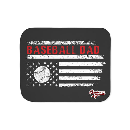 Quaboag Baseball Dad Flag Sherpa Blanket