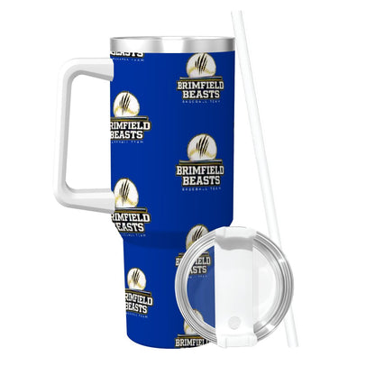 Brimfield Beasts Travel Coffee Mug with Handle and Straw (40oz)