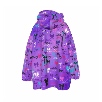 Kids Gradient Purple Coquette Aesthetic Blanket Hoodie