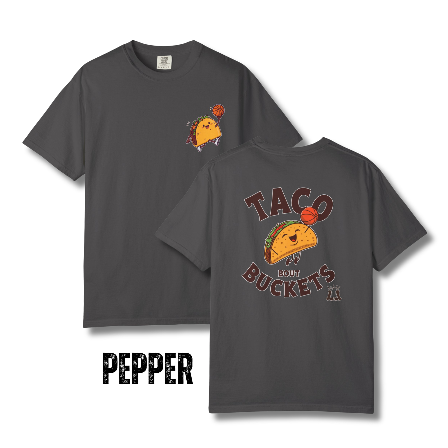 Adult "Taco 'Bout Buckets" Basketball T-Shirt - Comfort Colors®