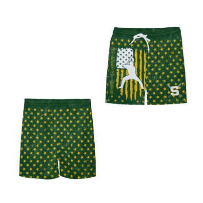 Youth Sturbridge Little League Baseball Shorts - Flag, Green Edition