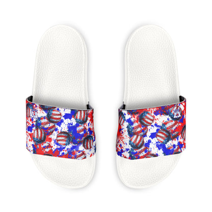 Youth Patriotic Removable-Strap Slides for Baseball Player, USA Baseball Slides