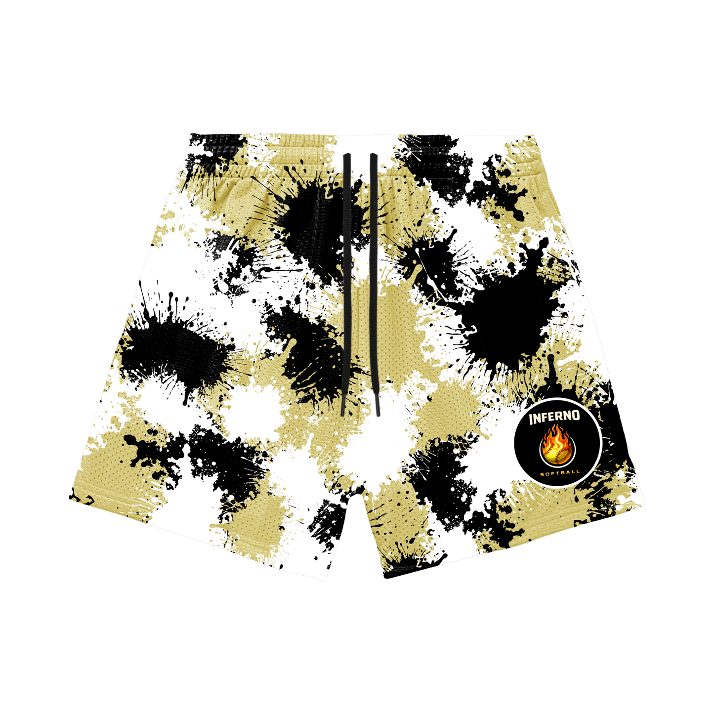 Adult Brimfield Inferno Softball Mesh Shorts Paint Splatter Edition 3 (with inner liner)