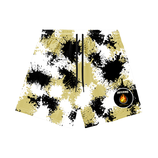 Adult Brimfield Inferno Softball Mesh Shorts Paint Splatter Edition 3 (with inner liner)