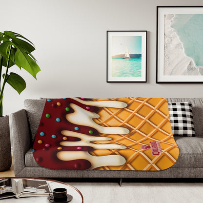 Quaboag Baseball Sherpa Ice Cream Drip Blanket