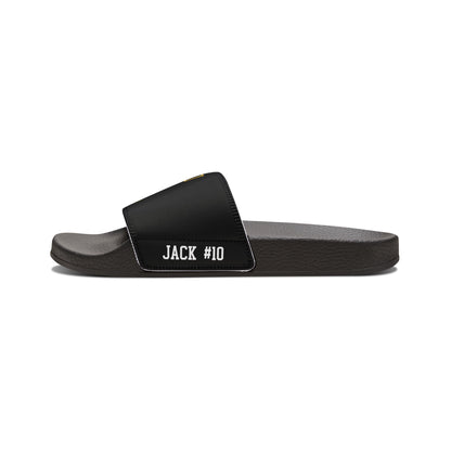 Youth TRYLAX Deco Brand Removable Strap Slides (Black, Personalized)