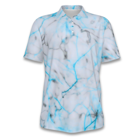 Men's UV Protection Polo Shirt, Marble Swirl Design