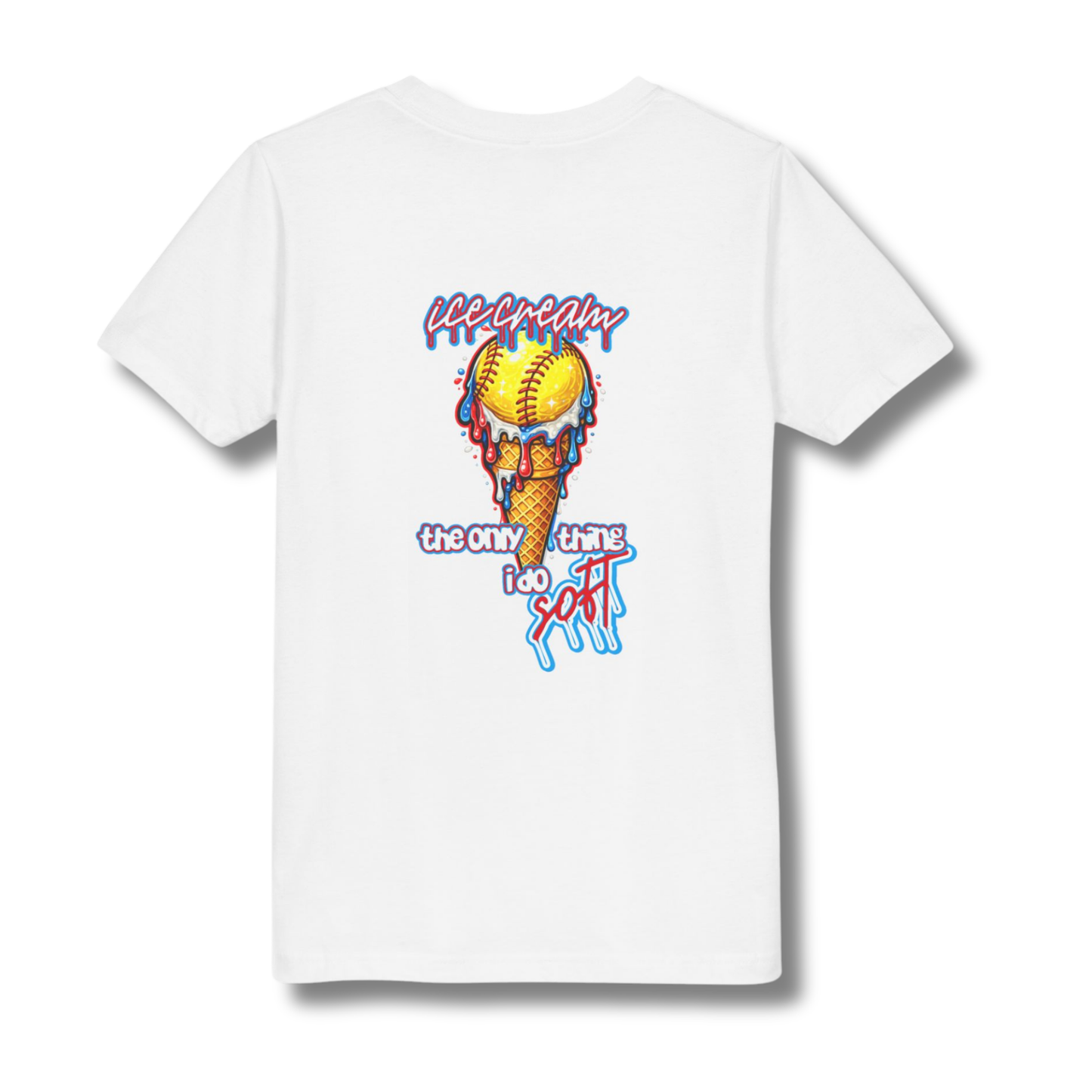 Youth Softball Ice Cream Drip T-Shirt