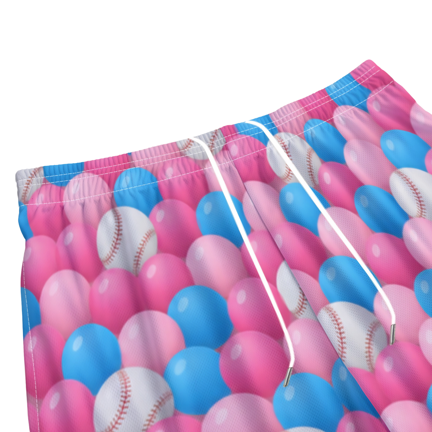 Teen and Adult Baseball Bubblegum Mesh Shorts